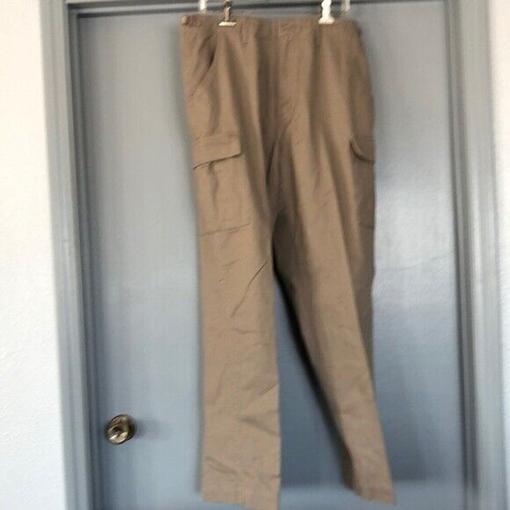 Cabelas Cargo Pants Mens 36/32 Tan Outdoors Adjustable Hiking Straight Leg